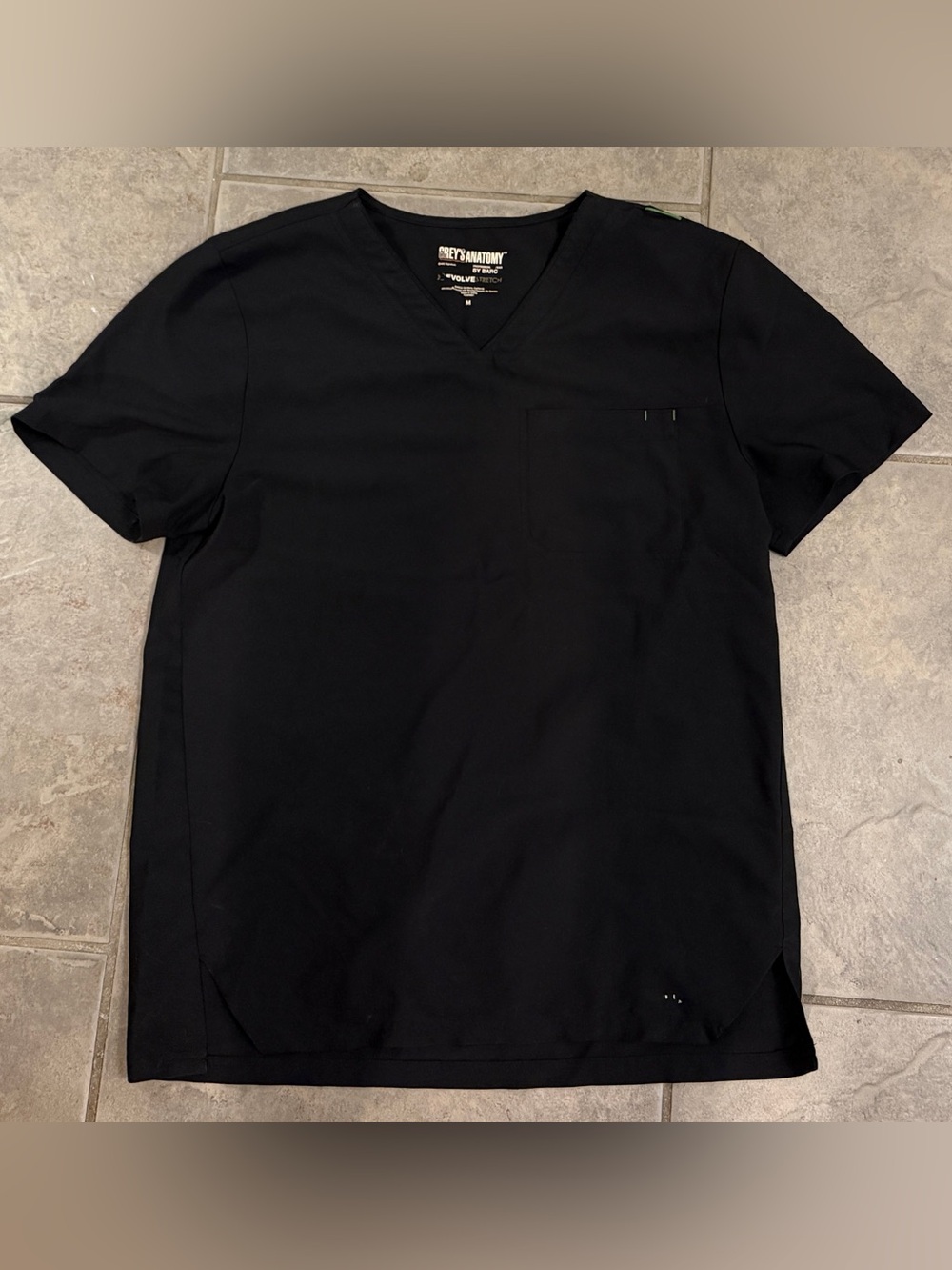 Grey's Anatomy Men’s Black V-Neck Medical Scrub Top